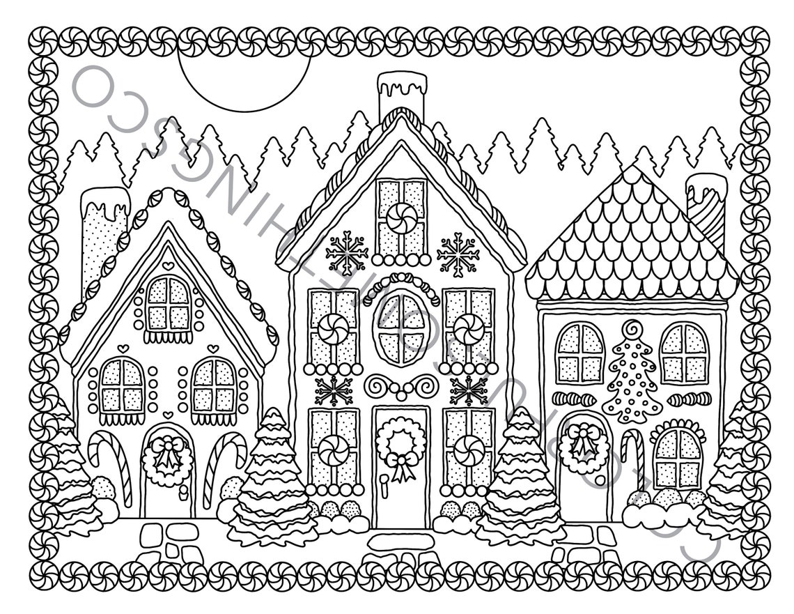 Winter Wonderland Coloring Pages Pack of 10 Digital Download Coloring