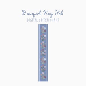 Floral Bouquet Key Fob Cross Stitch/Needlepoint Pattern