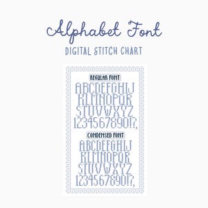 Cross Stitch/Needlepoint Alphabet Fonts Pattern | Letter Number Font Chart