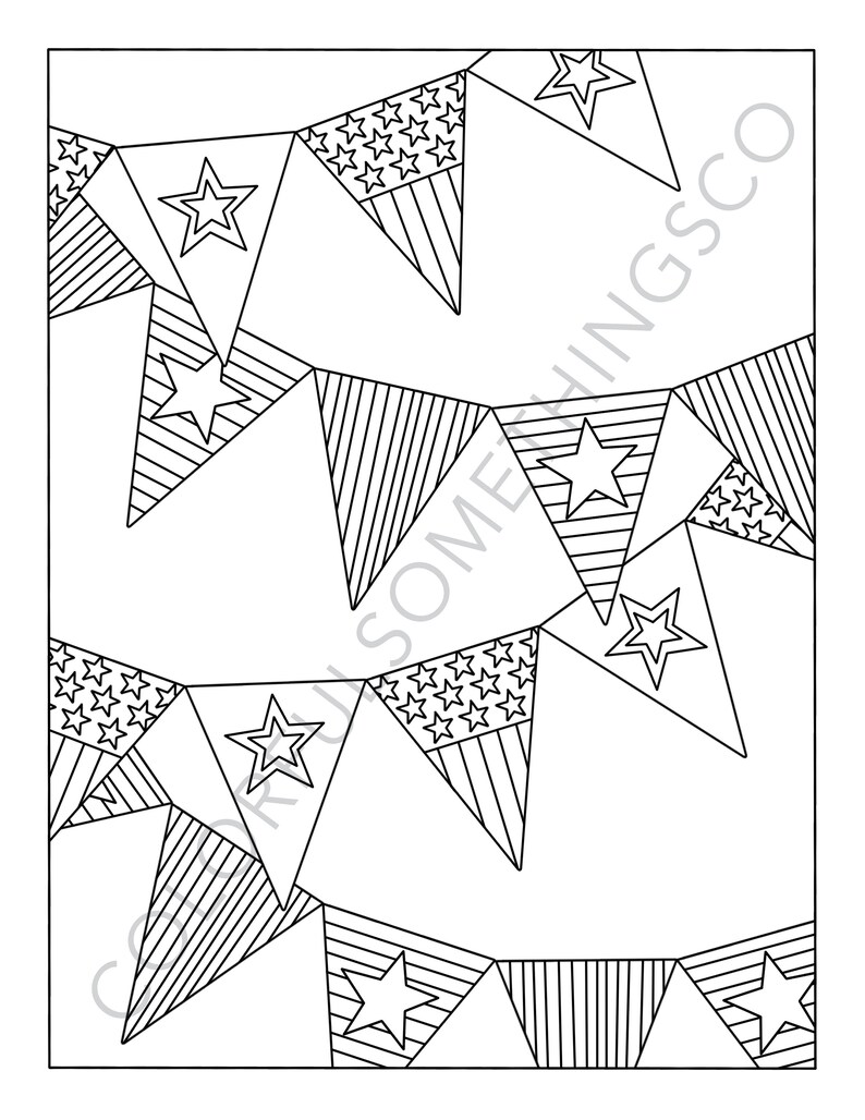 Fourth of July Themed Coloring Pages Pack of 10 Independence Day ...