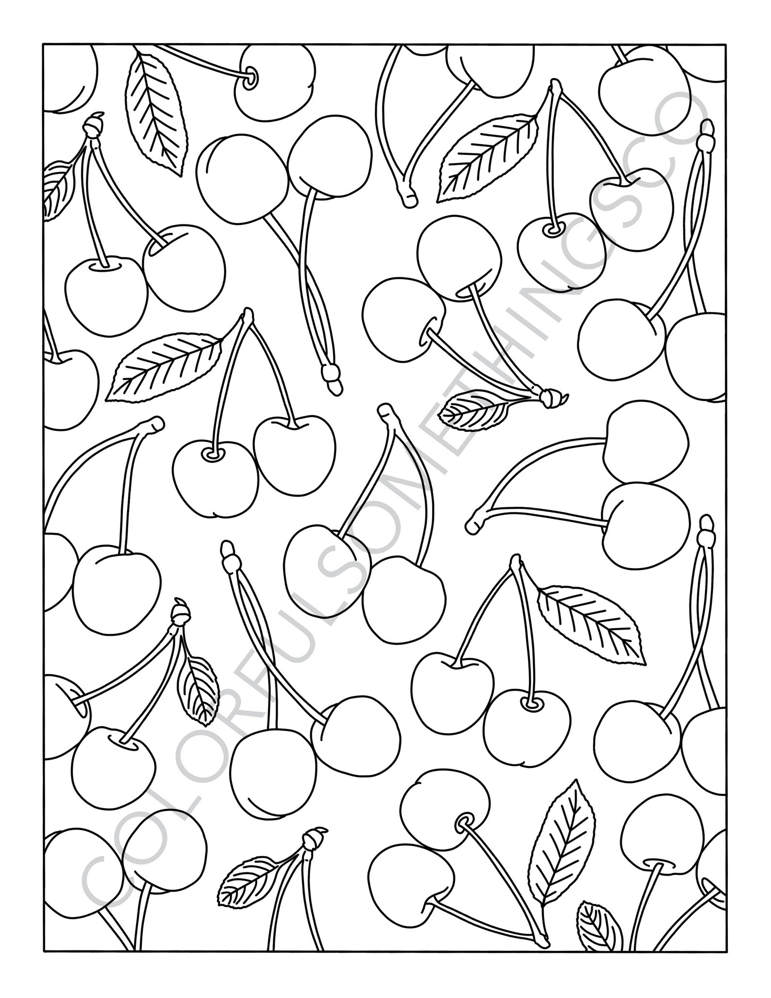 Fruit Themed Coloring Pages Pack of 10 Food Digital Download Coloring ...