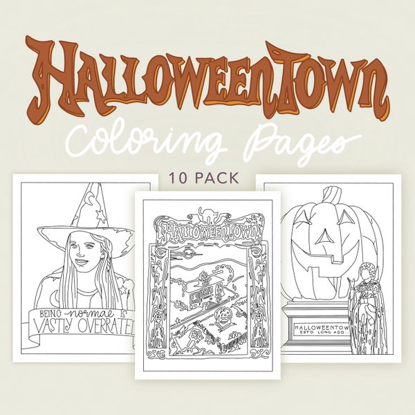Halloweentown film kleurplaten, pakket van 10 | Digitale download kleurplaten | Halloween-kleurplaten