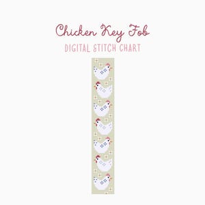 Chicken Key Fob Cross Stitch/Needlepoint Pattern
