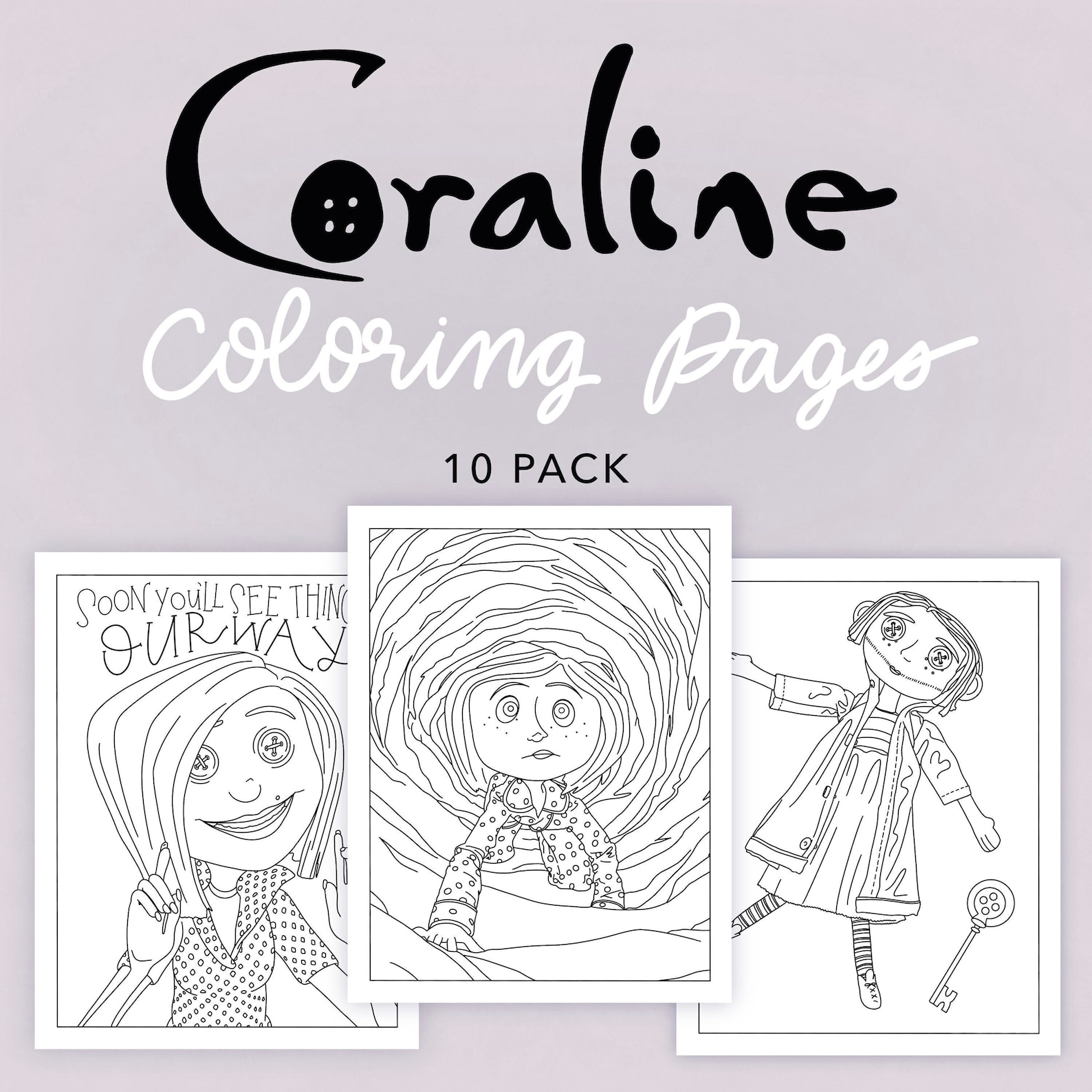 Coraline Coloring Pages Pack of 10 Digital Download Coloring Pages ...