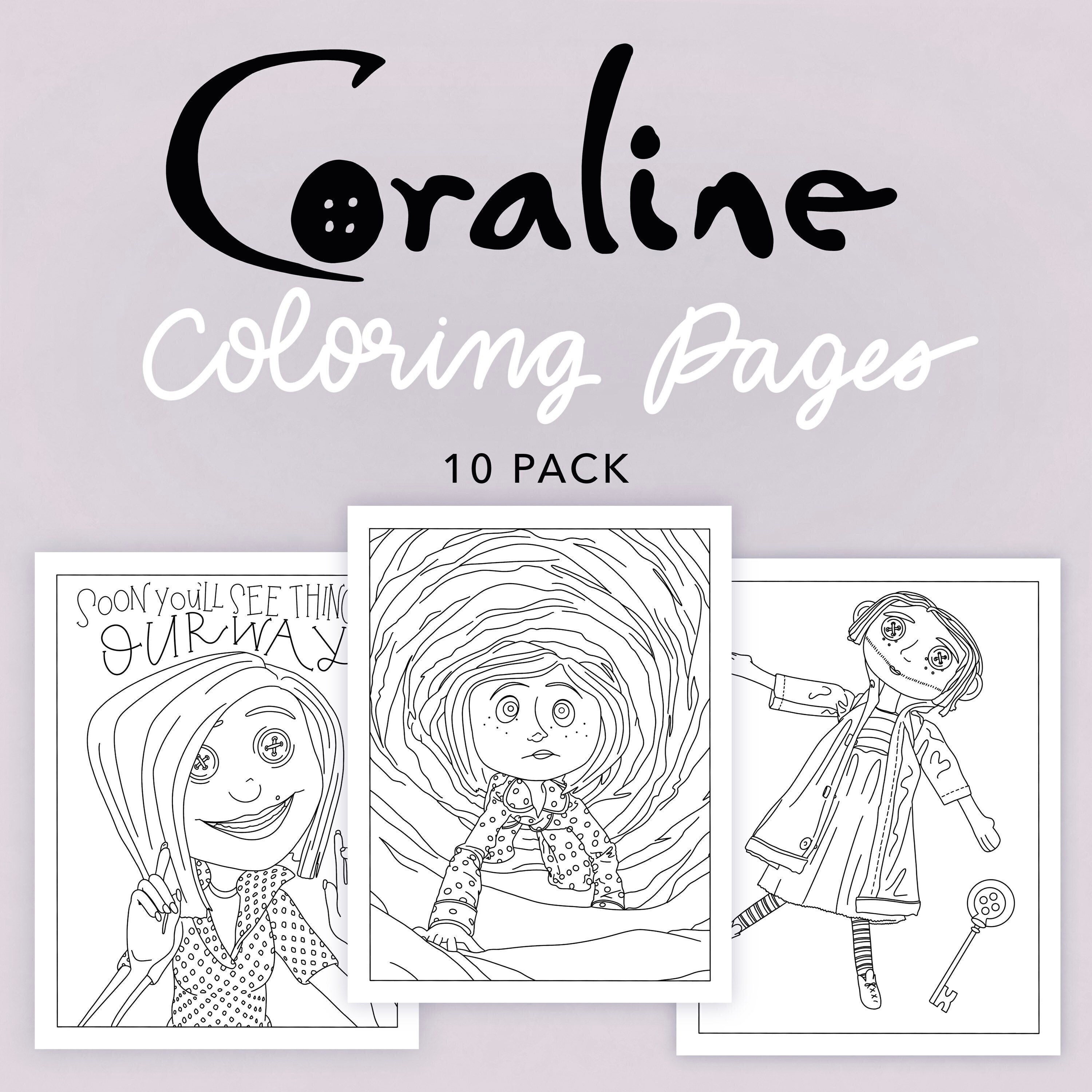 Coraline Coloring Pages Pack of 10 Digital Download Coloring Pages