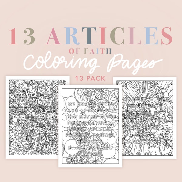 Articles of Faith Coloring Pages - Etsy