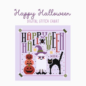 Happy Halloween Cross Stitch/Needlepoint Pattern
