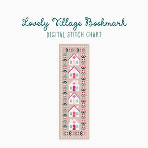 Lovely Village Bookmark Cross Stitch/Needlepoint Pattern | Seasonal Craft