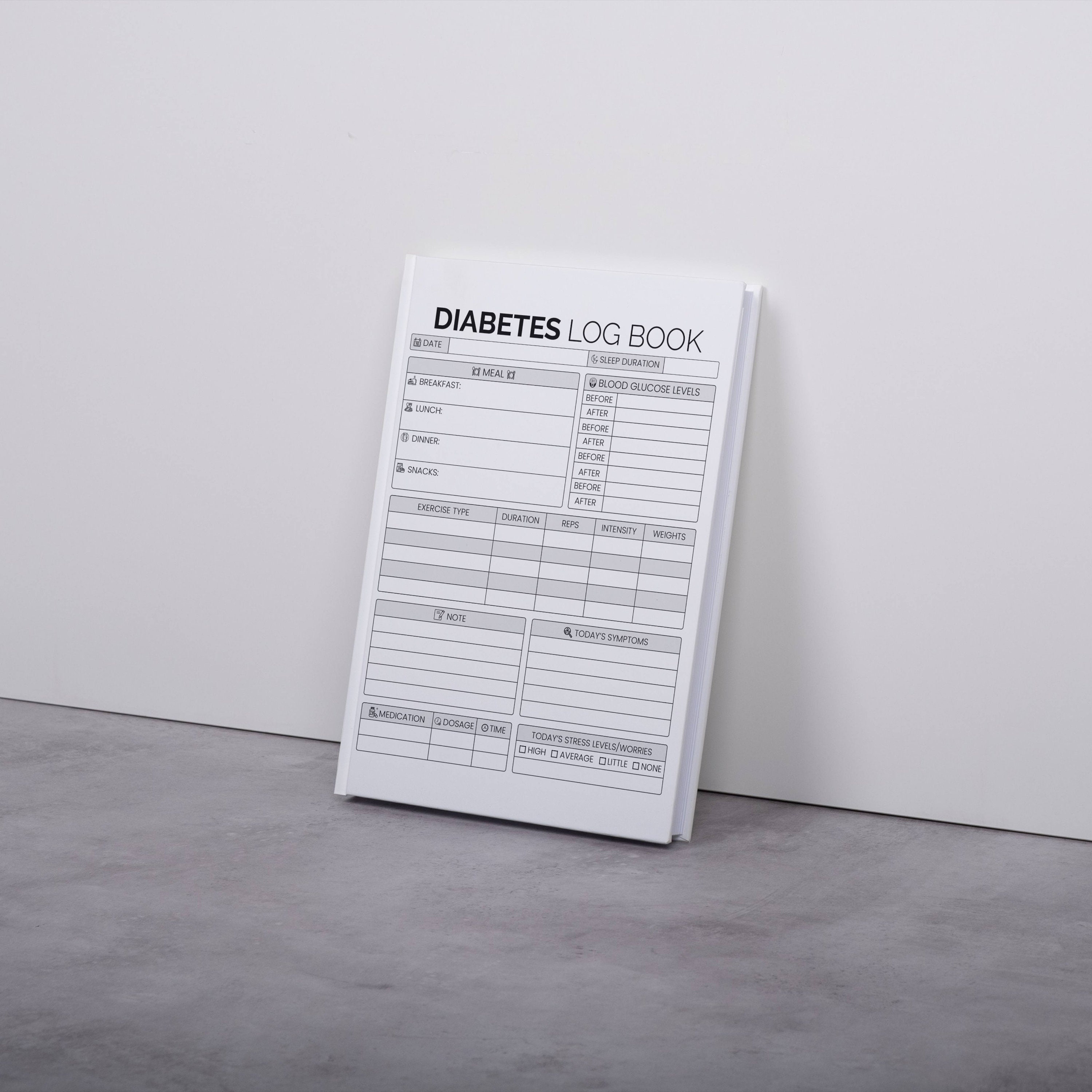 Diabetes Food Journal, Diabetes Log Book, Printable Diabetes Planner ...