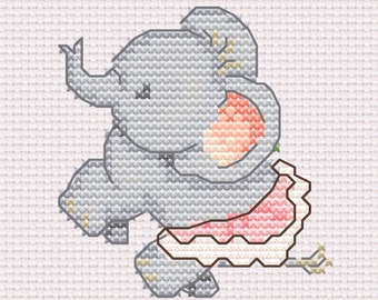 Ballerina Elephant Cross Stitch