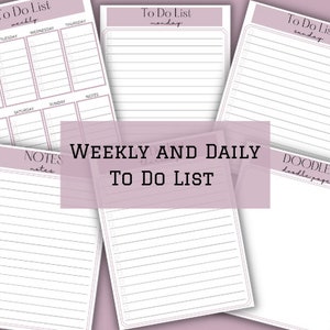 PRINTABLE To Do List | Weekly and Daily Blank Printable To Do List Checklist | Easy to Use, DIGITAL Download  | (A4 and US Letter Size)