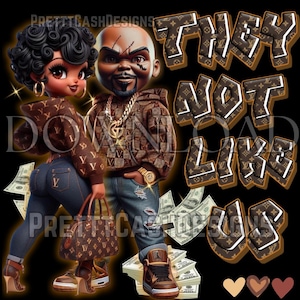 No les agradamos, Betty Boop de hip hop, Chucky calvo negro, Betty Boop, Chucky SVG, Sublimación, muñeco de buen tipo PNG, DTF, PNG, Descarga digital