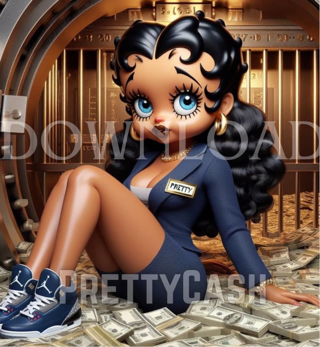 Betty Boop in Bank Vault, Svg Files, Betty Boop Png, Banking, Sublimation, PNG, High Resolution