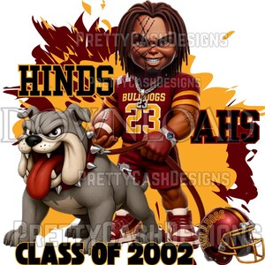 Chucky voetbal, png PNGEgg | Aangepast ontwerp schoolreünie, gepersonaliseerde schoolmascotte png, shirt, alumni, sublimatie, DTG, dtf, digitale download