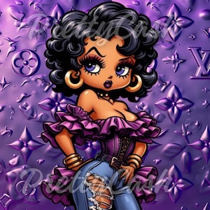 Purple Betty Boop Download, Gorgeous Betty Boop, PNG, Sublimation Design, Instant Download ...