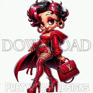 Betty Boop de Red Diva Boujee, Betty Boop moderna, Betty Boop devil png, Archivo de arte digital, Clip Art, Tendencias, Sublimación, DTF,