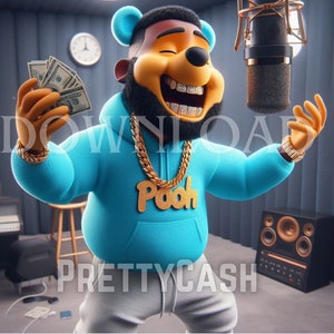 Streetwear, Teddybär png , Shirt Design, PNG, Sublimation, PNG, Bär PNG, digitale Datei, Rapper Bär, Urban, Hip-Hop-Bär, Urban PNG,