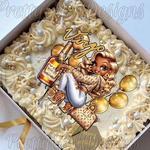 Maagd Betty Boop verjaardag png, Lv Brown, Zodiac geschenken, illustraties, png, hoge resolutie, taartdecoratie png-bestand, cognac, cadeau, dat meisje