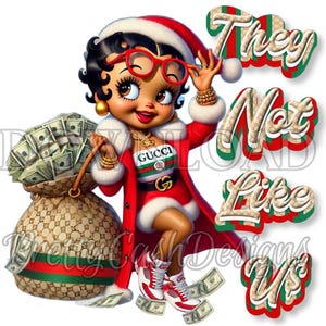 Ze mogen ons niet, Betty Boop png, mevrouw Claus svg, Black Santa, kerst png, kerstman png, sublimatie, kerstman sticker, kerstmis, kerstshirt