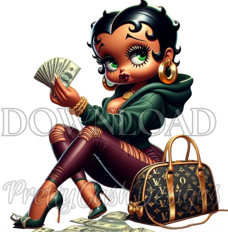 Betty Boop Purse Tumbler Wrap PNG, Betty Boop Designs, Hunter Green