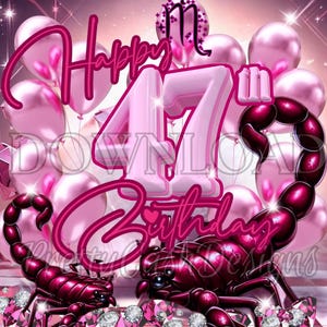 Aniversário de Escorpião, Feliz 47º aniversário, PNG, Escorpião png, Zodíaco, Arquivos Svg, Presentes do zodíaco, Clip Art, Sublimação, alta resolução, cricut