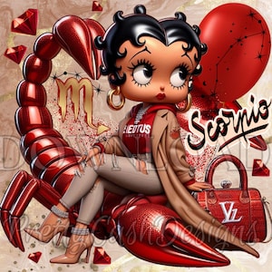 Betty boop png, Skorpion-Tierkreis-Svg-Design für Shirts, Skorpion-Svg, Sternzeichen-Svg, Skorpion-Geburtstags-Svg, Becher Sublimation, betty boop