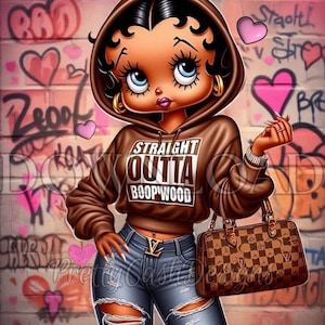 Straight Outta Betty Boop png BOOPWOOD City, Braune Betty Boop