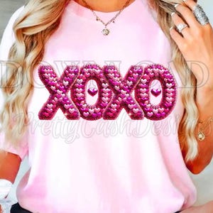 Diseño de camiseta de San Valentín con brillo disco xoxo Día de San Valentín PNG PNG Rosa Rojo Brillo falso PNG San Valentín PNG Diseño de camiseta de San Valentín svg