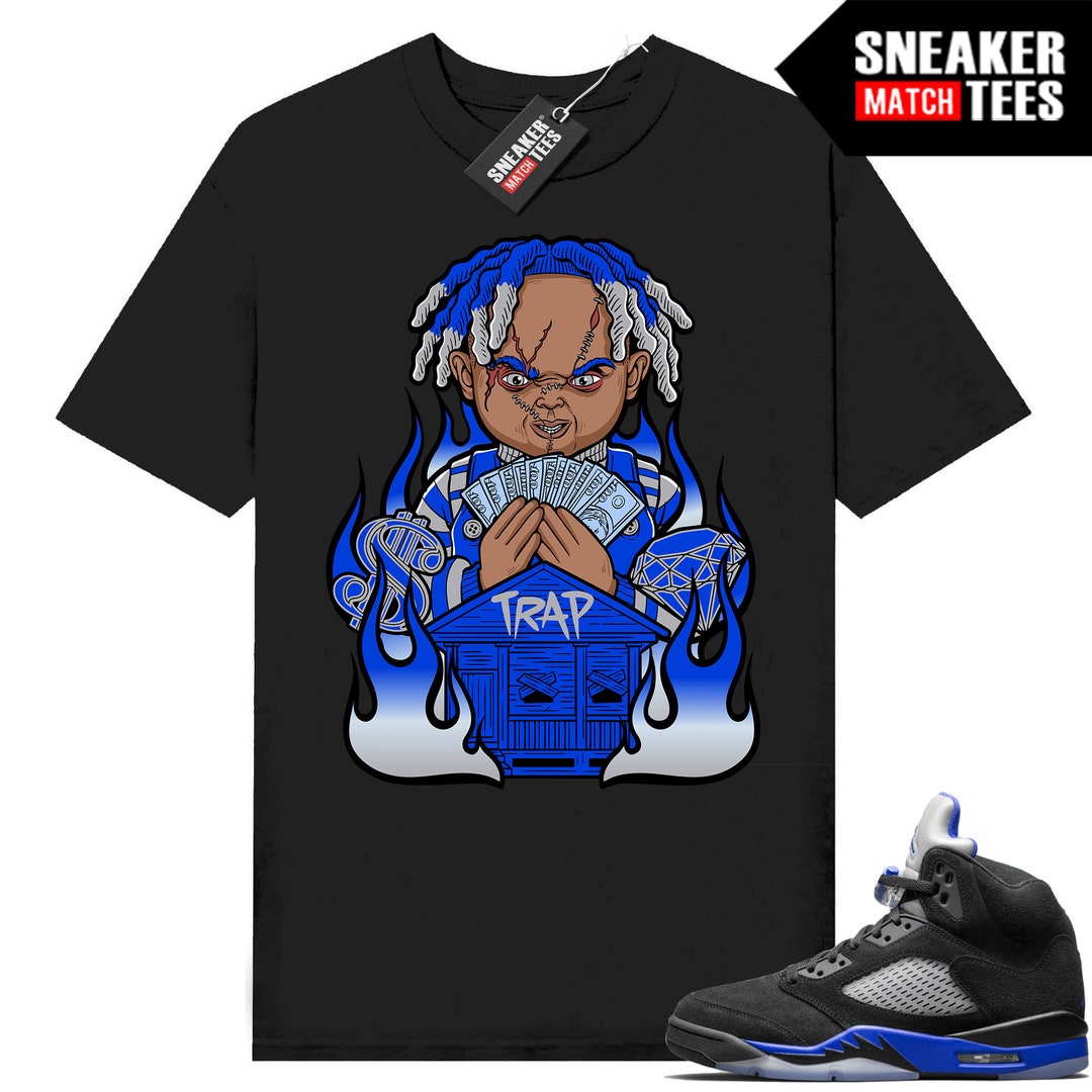 Racer Blue 5s to Match Sneaker Match Tees Black trap Chucky Etsy