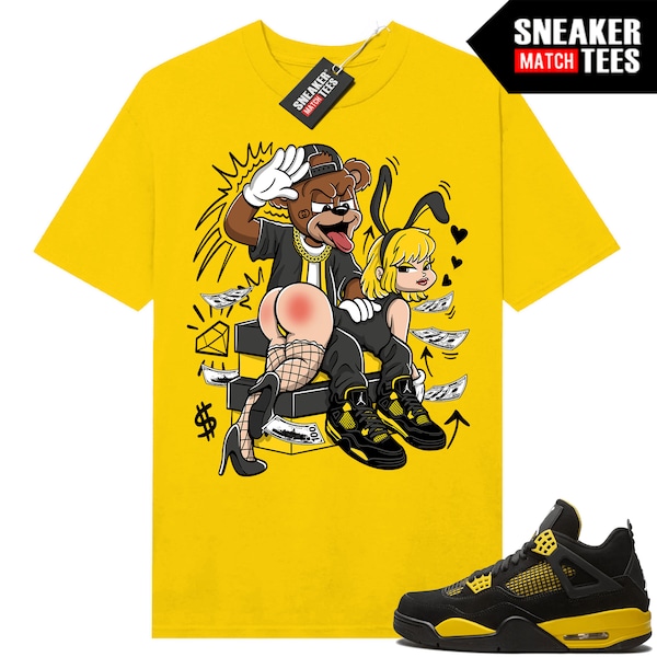 Magliette Thunder 4s abbinate a Sneaker Match Tees Giallo "Bunny Slap"