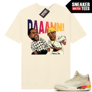 J Balvin 3s to match Sneaker Match Tees Sail &quot;DAAAMN&quot;