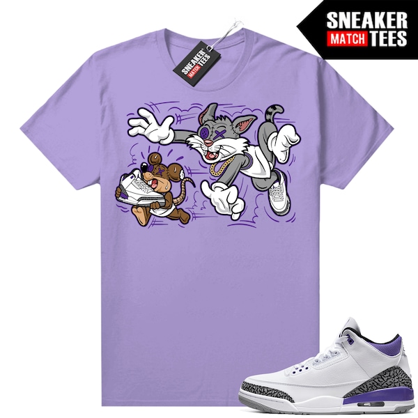 Dark Iris 3s to match Sneaker Match Tees Light Purple "Finessed"