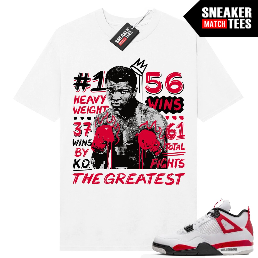 Red Cement 4s to Match Sneaker Match Tees White the Greatest - Etsy