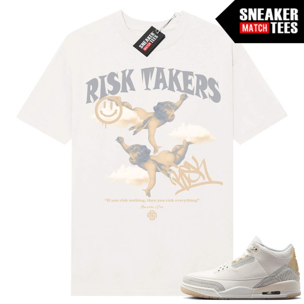 Jordan 3 Craft Ivory Sneaker Match Tees Ivory t-shirt "Gior Risk Takers"