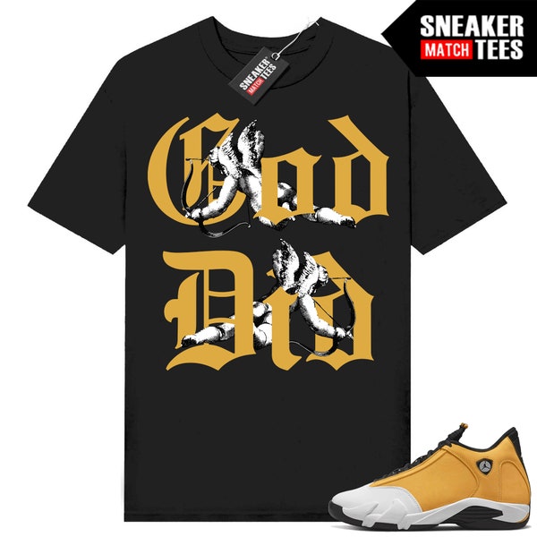 Ginger 14s shirts to match Sneaker Match Tees Black "God Did"