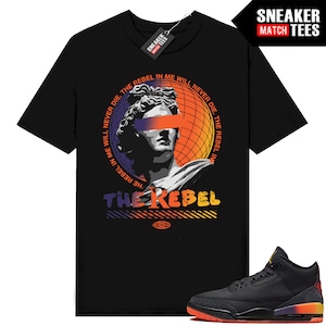 J Balvin 3 Rio to match Sneaker Match Tees Black &quot;Rebel In Me&quot;