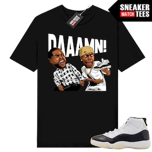 Gratitude 11's DMP shirts to match Sneaker Match Tees Black "DAAAMN"