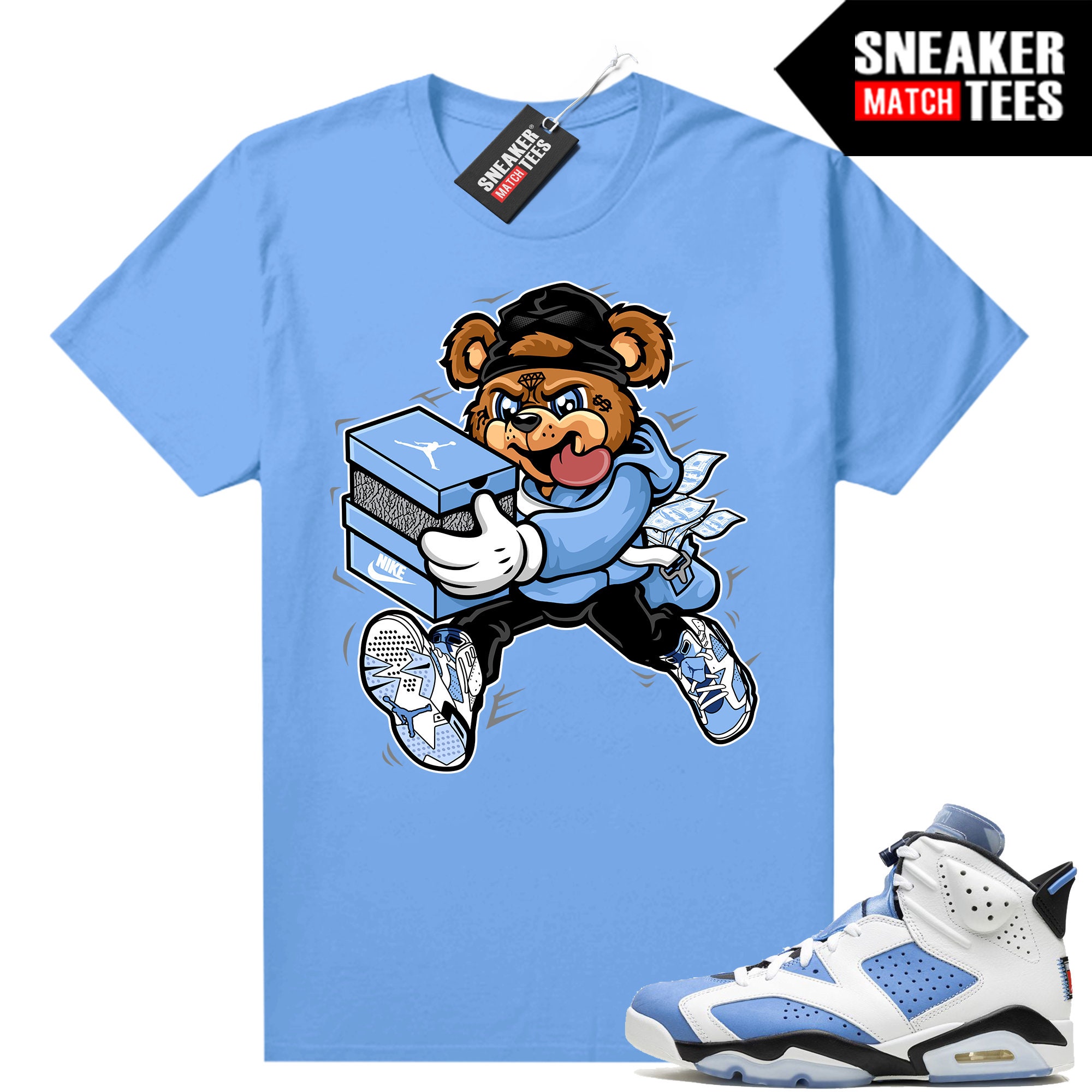 University Blue 6s Shirts to Match Sneaker Match Tees University Blue  sneaker Heist - Etsy