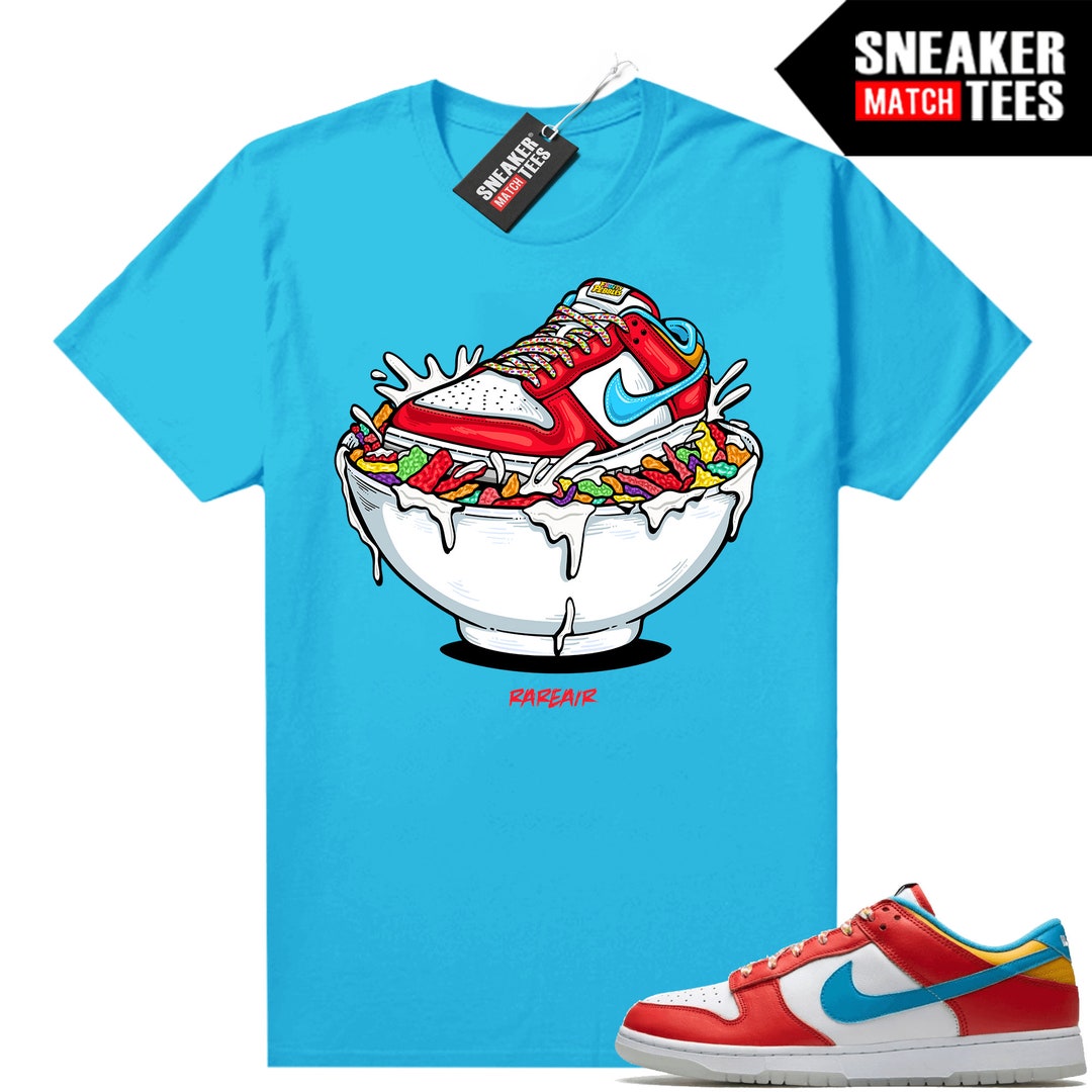 Fruity Pebbles Dunk Sneaker Match Tees Aqua Blue fruity Pebbles Bowl Etsy