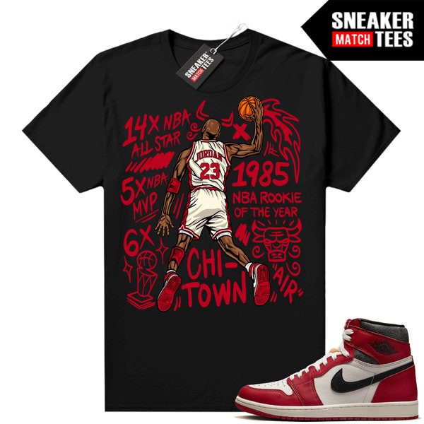 Chicago 1s Lost and Found Shirts to match Sneaker Match Tees Black "Slam Dunk"