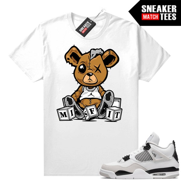 Military Nero 4s Sneaker Match T-shirt Bianco Misfit Teddy