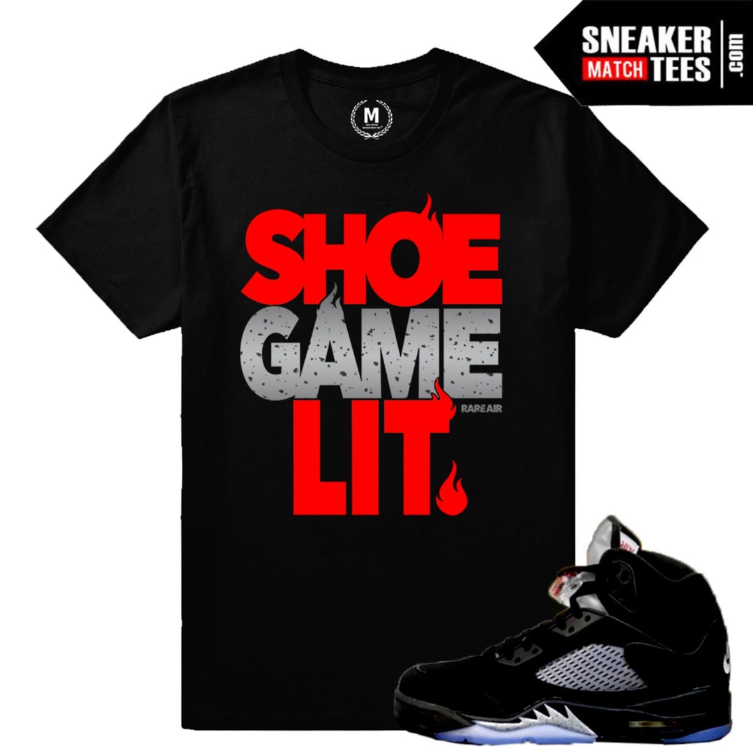T-shirt Assorti AJ 5 Black Metallic Reimagined – Match Tes Sneakers, Style Sneakerhead