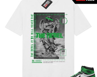 Lucky Green 1s  Sneaker Match Tees White "Rebel"