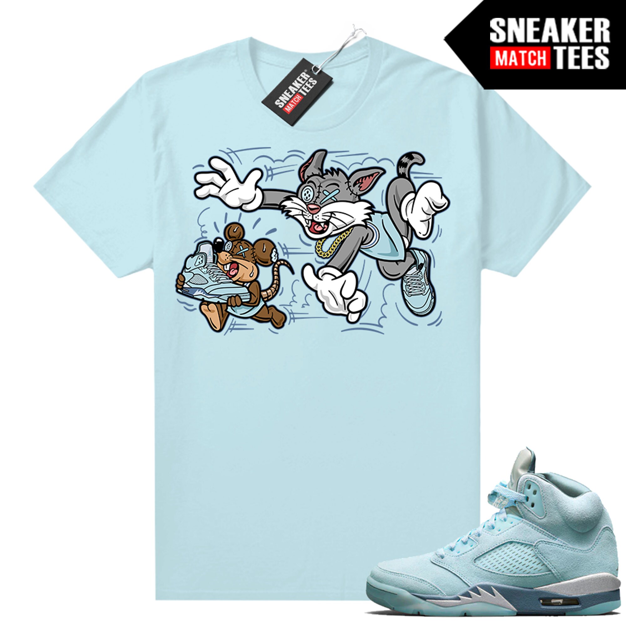 Blue Bird 5 Shirts to Match Sneaker Match Tees Baby Blue Finessed