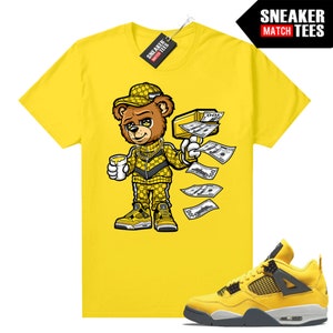 Lightning 4s shirts to match Sneaker Match Tees Yellow Cash Cannon Bear