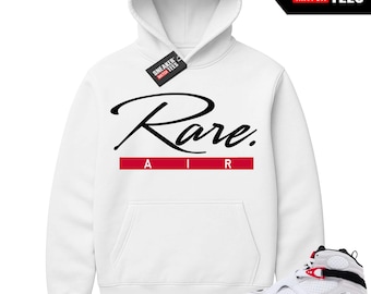 Jordan 8 White True Red Sneaker Match Hoodie White Rare Script