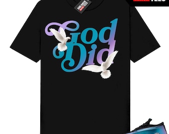 Jordan 14 Love Letter Sneaker Match Tees Camiseta negra "God did Doves"