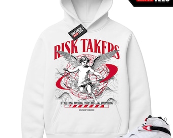 Jordan 8 White True Red Sneaker Match Hoodie White Risktakers Worldwide