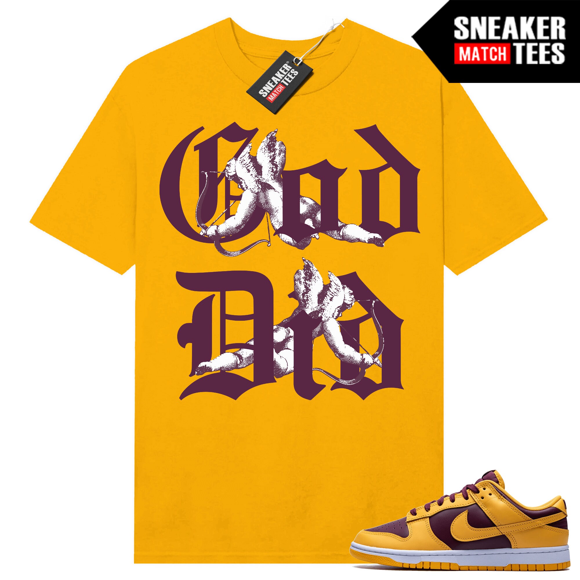 Arizona State Dunk Low to match Sneaker Match Tees Gold "God Did"