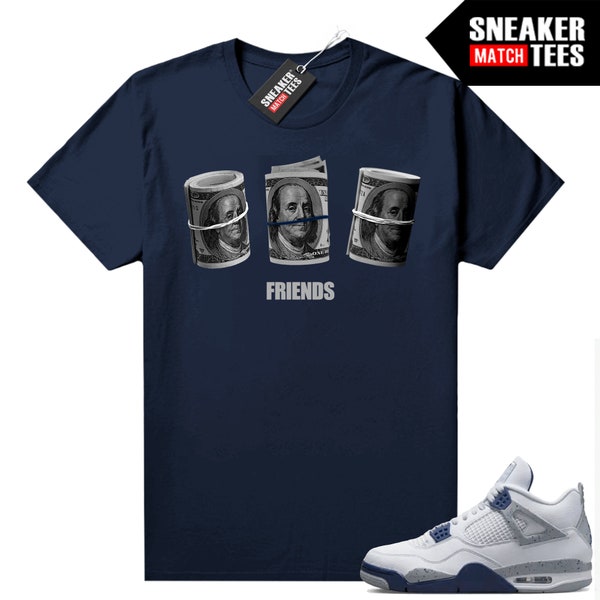 Midnight Navy 4s shirts to match Sneaker Tees Navy "Friends"